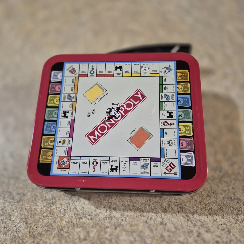 Monopoly Themed Food Storage Tin - Red